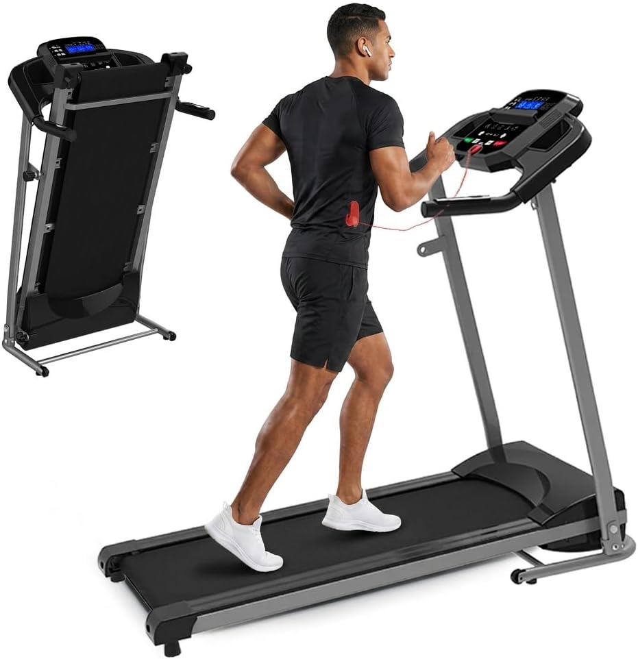 Treadmills for Home Treadmill with 5.6% Incline Walking Pad Treadmill Running Machine 3.0 HP Quiet Brushless, 350 Lbs Capacity, App, Heart Rate Monitor, Holder for Cup & Phone