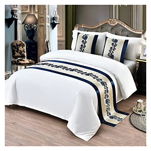 Golden Floral Double Layer Bed Runner Bed Cover Protector Bedspread Home Hotel Wedding Bedroom Bed Tail Towel Scarf (Color : Color10, Size : 1Pc Pillowcover) #TOP1