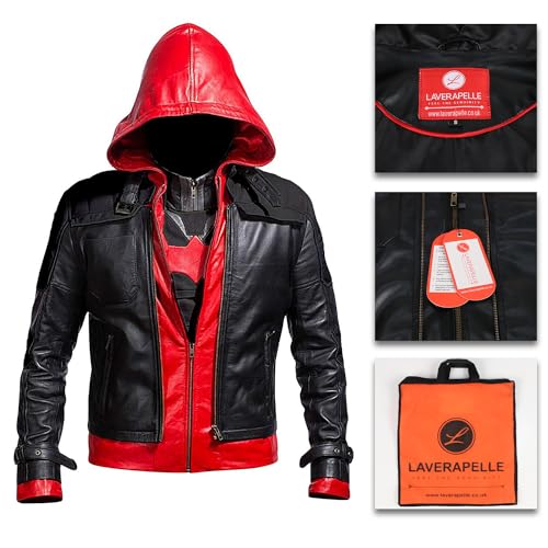 Replica Style Red Hood Men's Faux Leather Jacket + Vest4