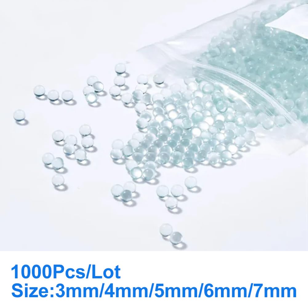 ECYC Ltd 1000 Pcs 4mm Solid Glass Beads Glass Boiling Beads Clear Glass Boiling Stones Round Glass Balls for Experiment Liquid Heating