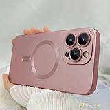 ankofave Magnetic case for iPhone 14 Pro Max Phone Case for Women,Matte Luxury Soft Metallic Luster Design with Camera Lens Protector,Compatible with Magsafe Case for iPhone 14 Pro Max 6.7'-Light Pink