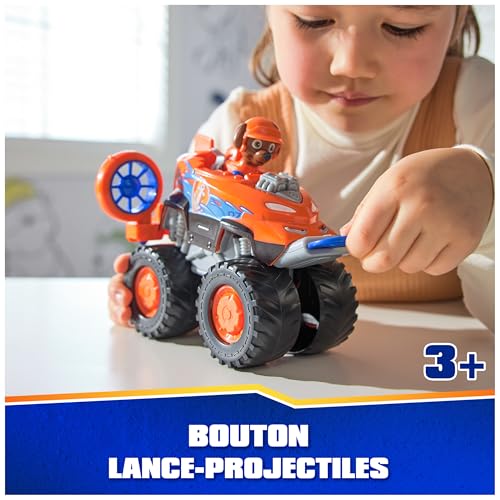 Paw Patrol - Pat Patrouille - Véhicule Figurine Zuma Rescue Wheels - Voiture Figurine À Collectionner - 2 Projectiles - Tout-Terrain - Pat Patrouille Jouet - Voiture Enfant - Jouet Enfant 3 Ans Et +