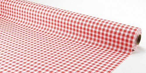 APARTina Papiertischdecke Rolle stoffähnlich rot weiß kariert 1 m x 20