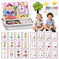 Magnetic Puzzles Face Dress Up Travel Game Double Side Preschool Educational Learning Toy for Kids, Magnetic Dress-Up Puzzles, Create 1000+ Unique Looks, Enhance Creativity and Imagination