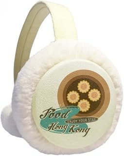 Hong Kong Fish Meat Shaomai China Winter Ear Warmer Cable Knit Furry Fleece Earmuff Outdoor