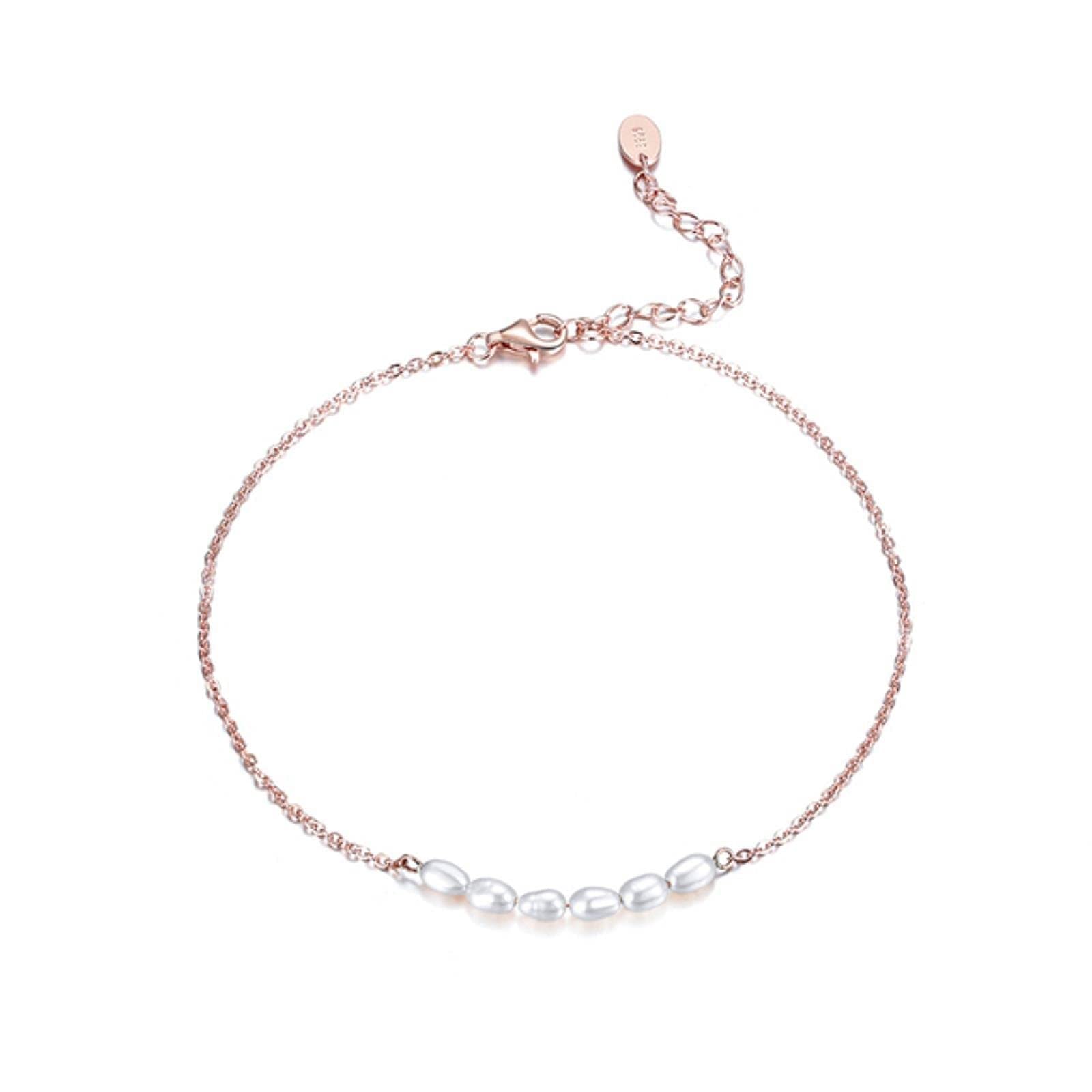 Fußkettchen, 925er Silber, 3,5 mm Kette, Fußkettchen, verstellbar, Silber-/goldfarben, Fußkette, Strandschmuck
