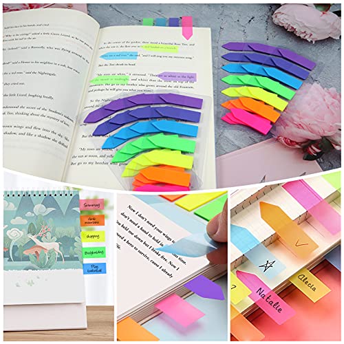 Image of 980 Pcs Sticky Notes Flags, 7 Color Index Tabs Index Flag Bright Colors Page Index Stickers Translucent f falkiya Page Makers for Page Bookmarks