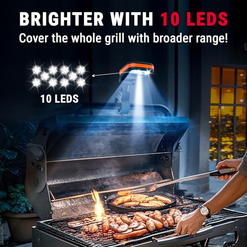 Image of TempPro Outdoor Grill Light for BBQ with 10 LEDs, 3 Brightness & Energy-Saving Button, 360 Adjustable Grill Lights for Outdoor Grill, Grill Gifts for Him, Batteries Included (Previously ThermoPro)