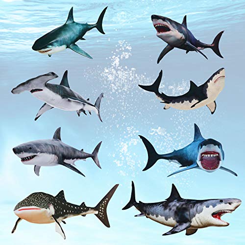 8 Pieces Of Sharks Stickers Shark Peel And Stick Wall Decals Sharks Removable Wall Stickers Shark Decorations Sea Creature Animal Decal Sticker For Boys Kids Party Room Nursery Home Decor #TOP3