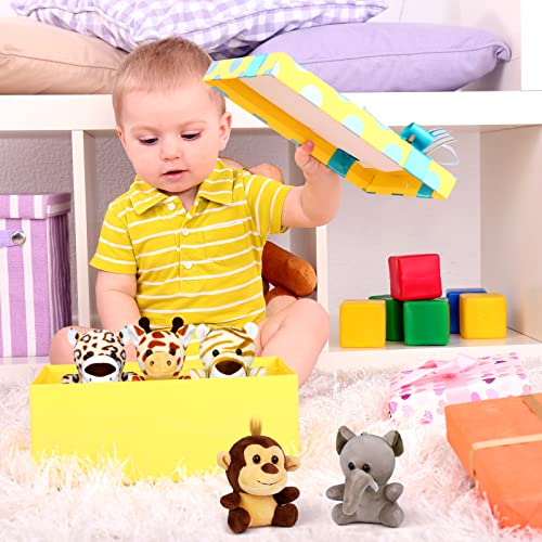 ELCOHO 16 Pieces Safari Mini Stuffed Jungle Animal Set Small Stuffed Forest Animal 3.75 Inch Animal Keychain Plush Toys for Animal Themed Parties Kids Birthday(Sitting) - Image 6