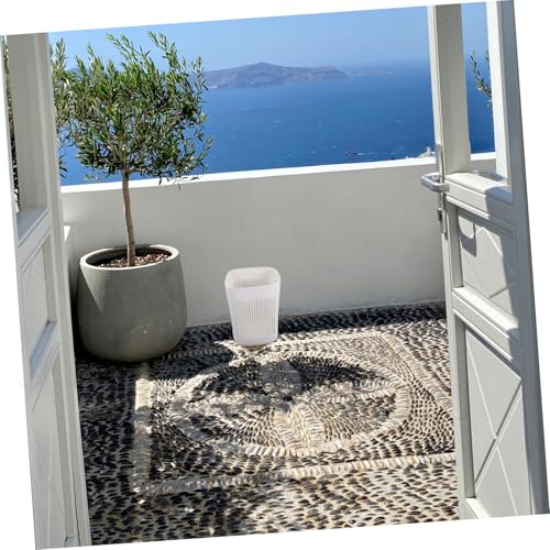 Caneca abierta rectangular blanca para basura 1,04 lb miniatura 5