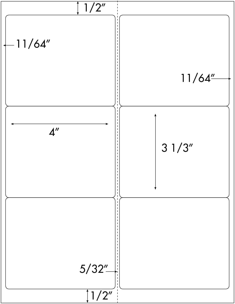 600 Label Outfitters® Printable Recycled Brown Kraft Adhesive Labels, 4 x 3.33 inches, 6 Labels per Sheet, 100 Sheets