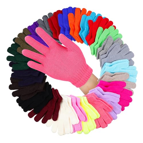 24Pairs Knitted Gloves Warm and Comfortable Thermal Mittens for Multi for Outdoor Activities Suitable for Boys and Easy to Carry for Winter Sports
