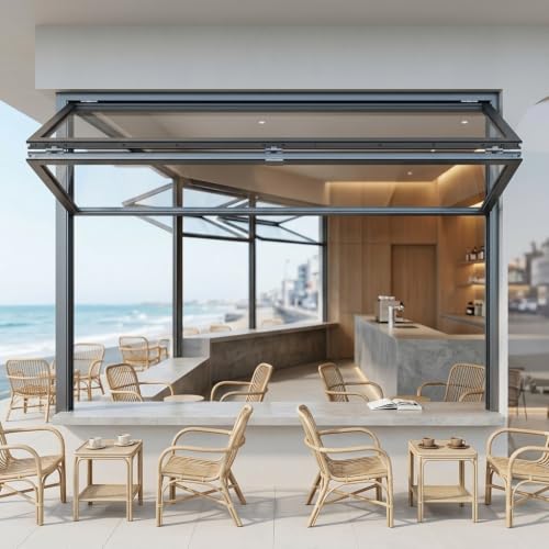 Ventana plegable vertical con bastidor aluminio resistente y vidrio 5mm 8