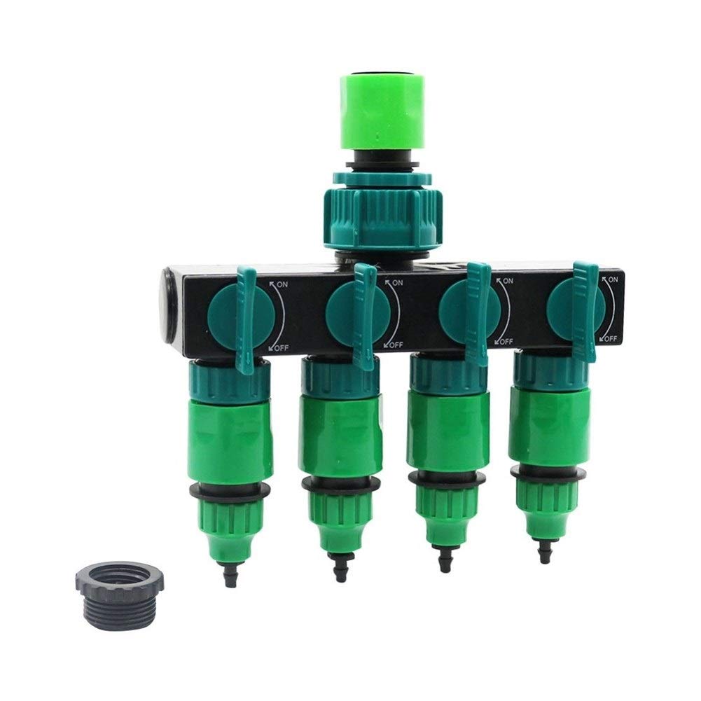 Adaptador de Conector de Manguera Riego de Jardín Grifo de 4 Vías Dispensador de Manguera Riego por Goteo de Jardín 4/7 U 8/11 Conector de Manguera Conector de Tubería Kit de Riego 1 Juego/con Cctor R