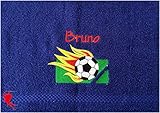 Fußball Handtuch bestickt mit Motiv und Name Fußballhandtuch