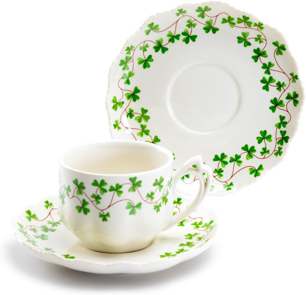 Shamrock Fine Porcelain Tea Cup and Saucer