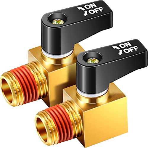 Air Compressor Valve, Ball Type Drain Valve Brass Mini Ball Valve, 1/4 Inch Npt Male X Npt Female For Air Compressor (2 Pieces) #TOP20