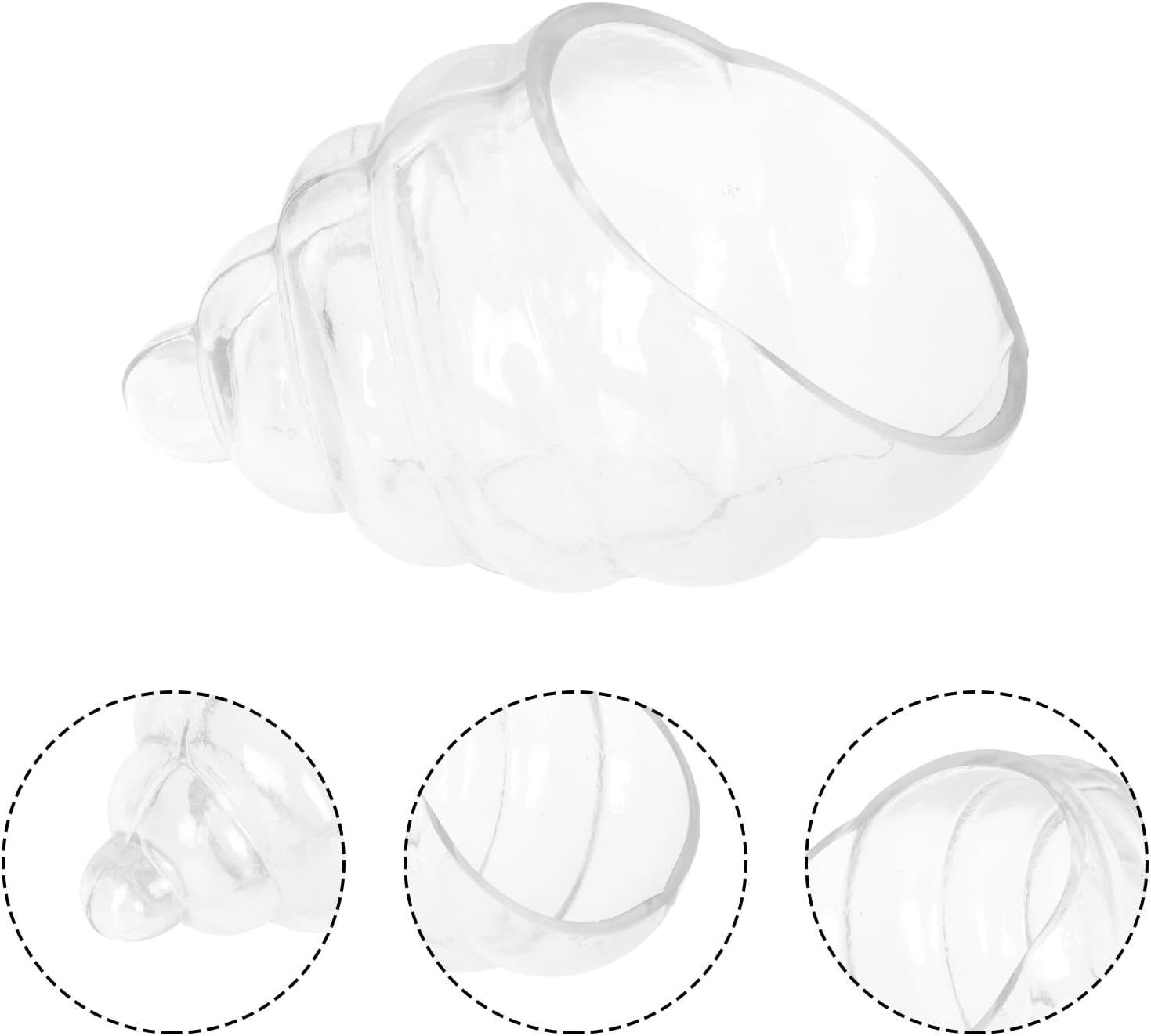 Snail Shape Glass Salad Bowl Small Food Container Decorative Fruit and Dessert Serving Bowl for Home Dining and Entertaining