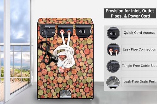 Image of Stylista Washing Machine Cover Compatible for Godrej 6.5 Kg Fully-Automatic Top Loading WT EON 651 PFH, Abstract Pattern Multicolor