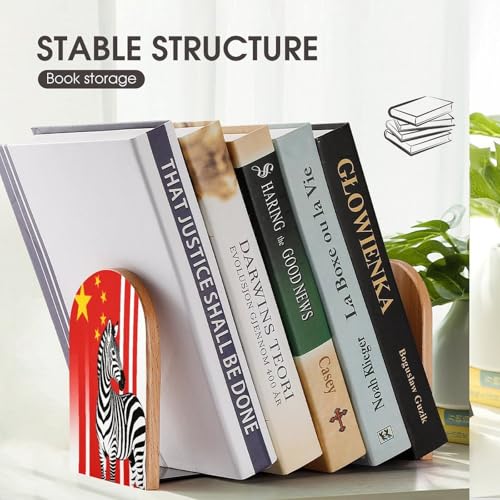 Sujetalibros de madera contra caídas de libros en estanterías 8