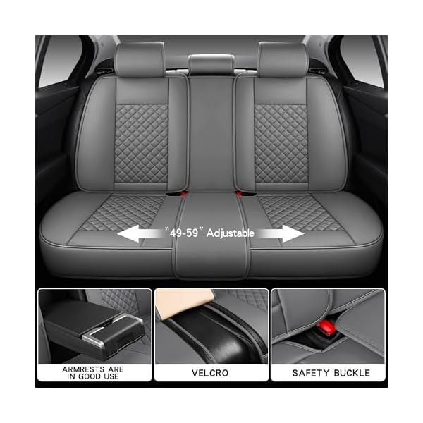 Full Coverage Car Seat Covers Universal Fit for Cars SUVs Pick-up Trucks with Waterproof Leatherette in Automotive Vehicle Interior Accessories - Image 6