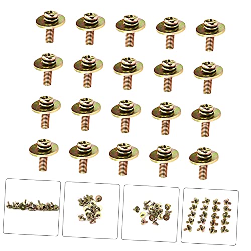 Levemolo: 20 tornillos de fijación dorados para caja y bombo, accesorios para batería, repuestos para tensión de timbal miniatura 4