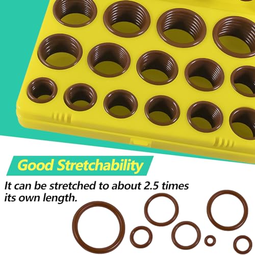 Image of XBVV 382 PCS 30 Size SAE FKM Viton O-Ring Kit for Various Chemical, Aerospace, Cylinder, Hydraulic, Automotive Engines and Plumbing O-Ring Repair with 4-Piece Pick Set and Resist Oil and Heat
