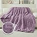 Wemore Weighted Blanket for Adults Twin Size 20 lbs, Dual Sided Soft Fuzzy Jacquard Sherpa Weighted Blankets for Sleeping, Cozy Fluffy Knitted Heavy Blanket for Couch Bed, Purple, 60 x 80 inches