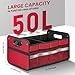 WINHUNT Car Trunk Organizer, Car Storage Organizer, Collapsible Multi Compartment for Car, Suv, Sedan, Truck, 100L, Extra Larger (Red, 50L)