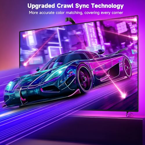 Image of FFJ TV LED Backlight with Triple Sensor, 14.7ft RGB LED Strip Lights that Change with 55-65 Inch Screen, Smart App Control, Music Sync, for Home Decoration - Upgraded Version