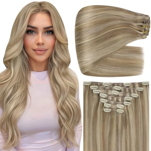 Full Shine Human Hair Clip in Extensions, 24 Inch 150g 7Pcs
