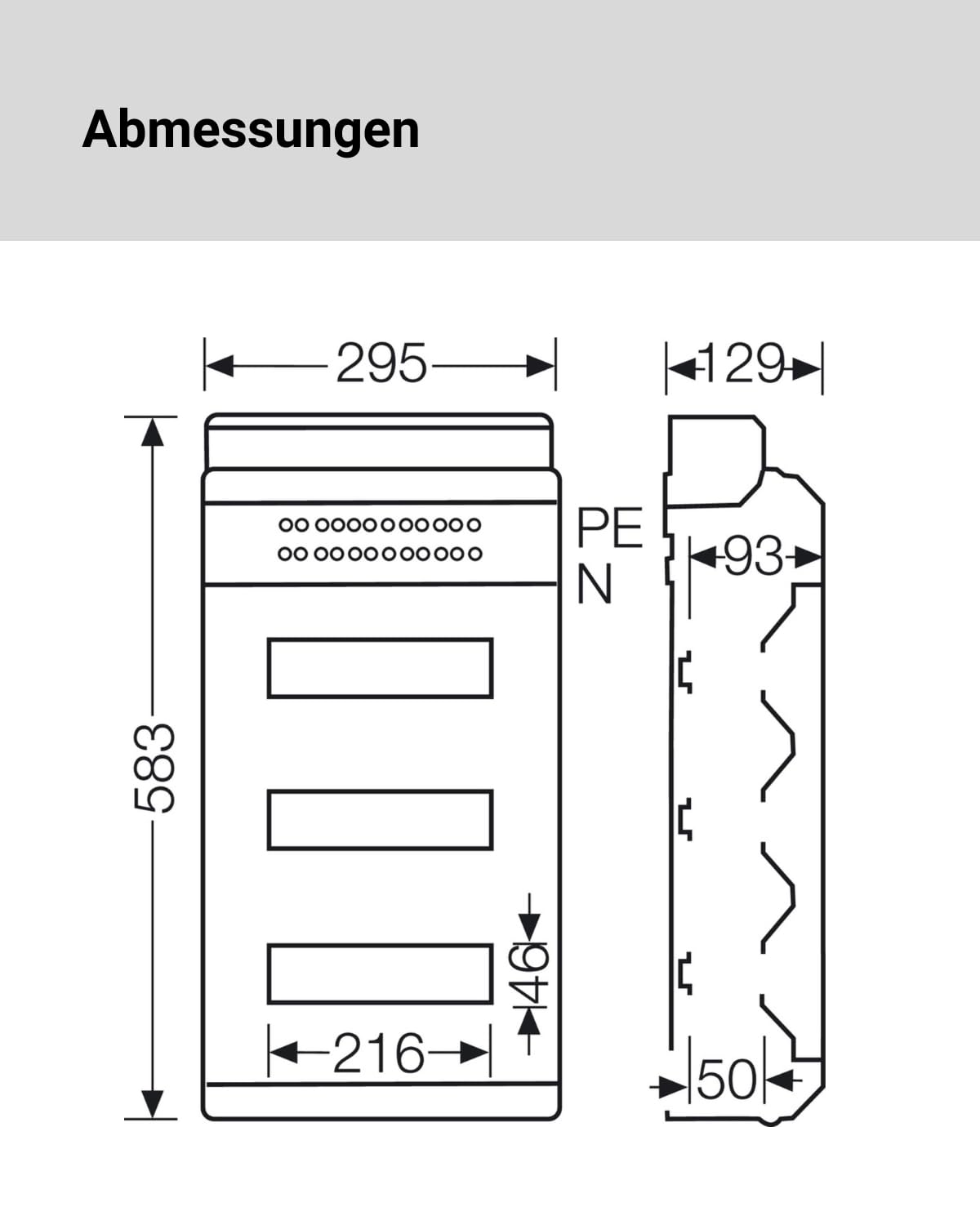 Hensel KV3536 3-reihig 36TE KV-Sicherungskasten Aufputz Automatengehäuse IP 54