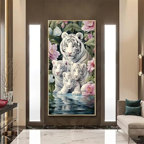 Peinture diamant tigre adulte 5D grand format 100x200cm broderie diamant full drill kit complet
