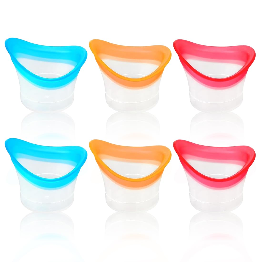 GXGM 6 Pcs 10 ml Tazza Per Lavaggio Oculare Portatile, Tazza da Bagno per Occhi in Silicone Tazza,Tazza Per Lavaggio Occhi Morbida Riutilizzabile,Occhio di Pulizia Tazze(Rosa, Blu, Arancione)