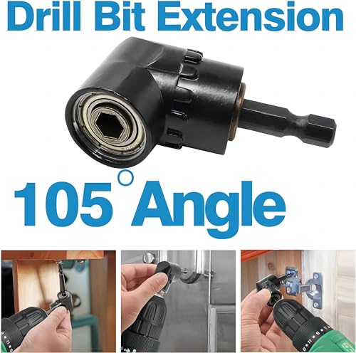 Image of Impact Grade Driver Sockets Adapter Extension Set Drill Bit 3Pcs 1 /4 3 /8 1 /2 inch Universal Socket Adapter Set and Right Angle Drill 105 Degree Right Angle Screwdriver Set Drill Hex Bit Socket Adapter