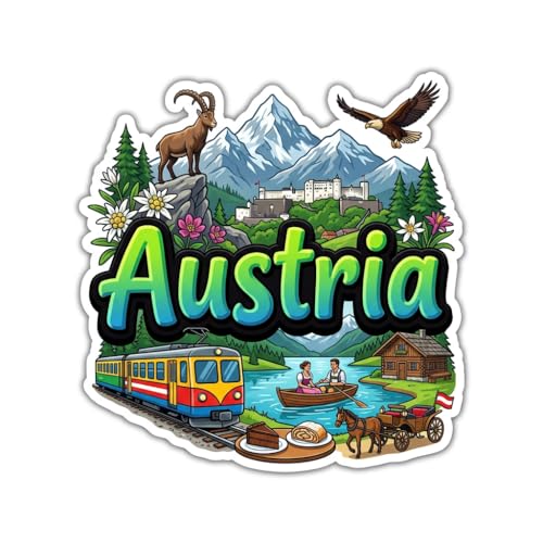 Image of Fridge Magnet, Premium Engineered Wood Travel Souvenir, Multicolor Decorative Refrigerator Magnet with Laser Cut Design & HD Print- Austria