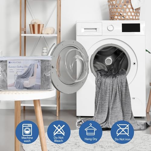 Image of CHOSHOME Cooling Blankets for Hot Sleepers, Arc-Chill Q-Max>0.5 Double Side Cold Blankets for Sleeping, Soft Lightweight Breathable Summer Blanket for Couch Bed Sofa Camping, 90 inch x 90 inch, Grey