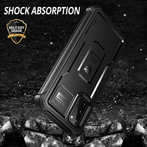 Dexnor Samsung Galaxy S20 5G Case [6.2"], Built-In Screen Protector & Kickstand, Military Grade Shockproof Protection, Black #TOP6