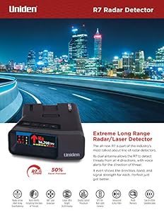 Uniden R7 Extreme Long-Range Laser-Radar Detector, Built-in GPS w/ Real-Time Alerts, Dual-Antennas Front & Rear w/Directional Arrows, Voice Alerts, Red Light Camera and Speed Camera Alerts — photo 6 of 6