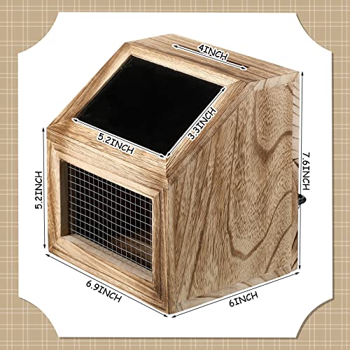 Donation Box Wood Tip Box With Lock Wood Tip Jar Comment Box With Chalkboard Sign Voting Box Ballot Brown Wooden Lockable Collection For Tip Jars For Restaurant #TOP1