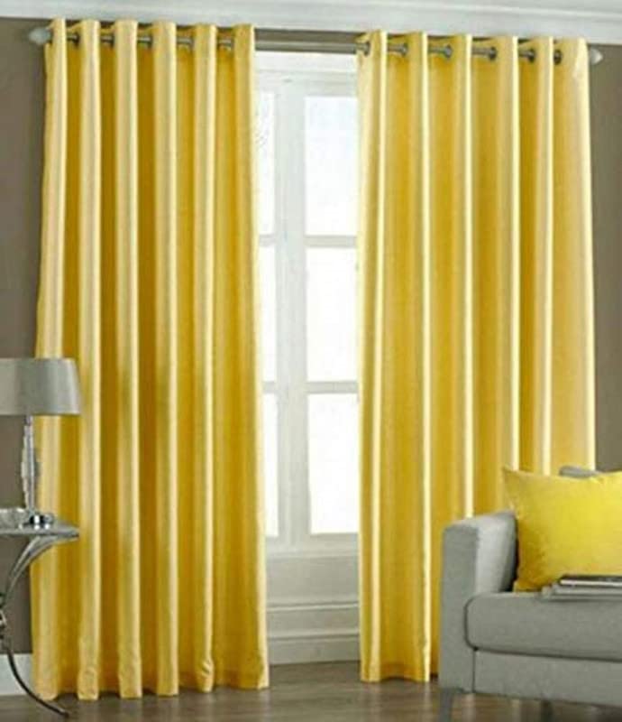 Panipat Textile Curtain Plain Solid Room Darkening Long Door Eyelet Curtain Panel Parda for Drawing Room, Living Room/Bedroom (Yellow, 11 Feet) - Pack of 4 Pieces (B0CHFVV35X) Amazon Price History, Amazon Price Tracker