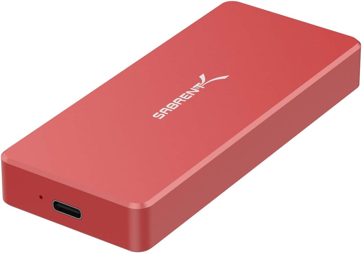 SABRENT USB Type C Aluminum Enclosure for M.2 NVMe SSD in RED (EC-NVME-RED)