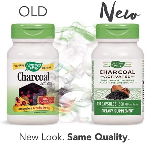 Nature's Way - Charcoal Activated 280 mg 100 cap (Pack of 2)