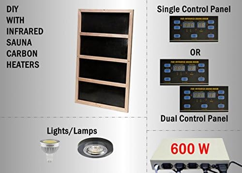 DIY Kit in Low EMF Carbon Fiber Infrared Sauna Heaters - 600 Watts