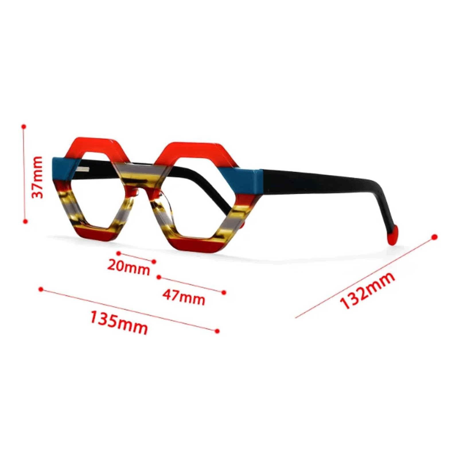 okularów do czytania Draagbare brillenmonturen Acetaat brilmonturen Veerscharnier Brilmonturen Creatieve Pop Regenboog Optische Brillen Unisex idealne dopasowanie