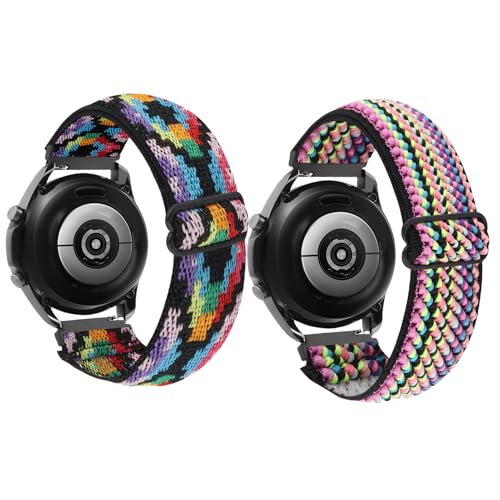 Correa de reloj de nailon de 20 mm, 2 unidades Correa de reloj deportiva elástica y ajustable inteligente de 20 mm para Garmin y Huawei Actividades al aire libre Adecuada para correr,