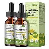 Liposomal Rhodiola Rosea Tincture, Ultra Strength Rhodiola Supplement with Ashwagandha, Saffron, Magnesium, SAM-e, Rhodiola Rosea Extract Liquid Drops for Natural Relaxation, Mood, Energy, Pack of 2