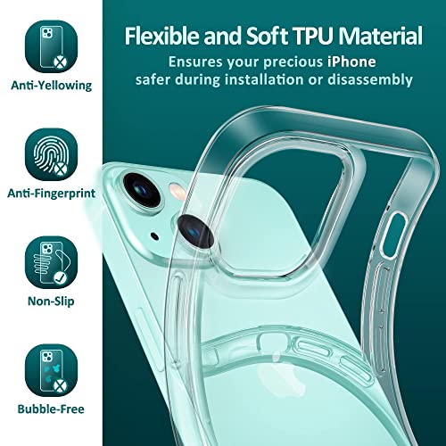 Uslai Crystal Clear Designed For Iphone 13 Mini Case, [𝟐𝐧𝐝 𝐔𝐩𝐠𝐫𝐚𝐝𝐞𝐝 𝐍𝐨𝐧-𝐘𝐞𝐥𝐥𝐨𝐰𝐢𝐧𝐠] Ultra Thin Soft Tpu Cover, Shockproof Protective Phone Case For Iphone 13 Mini, Clear #TOP6