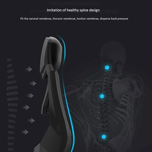 Miniatura 4 de Silla ergonómica de escritorio con respaldo lumbar y altura ajustable, reposacabezas de asiento de malla transpirable, cojín de espuma suave (un